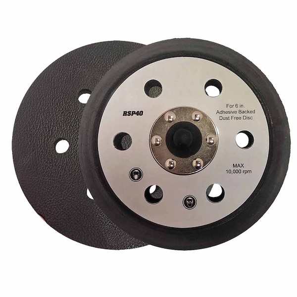Superior Pads And Abrasives 6" Dia 6 Vacuum Holes 5/16"-24 UNF Threaded Shaft PSA/Adhesive Back Sanding Pad 17000 RSP40 - main